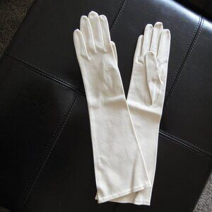 Vintage Crescendoe Leather-Tailored All Cotton Womens Elbow Gloves NEW 6.5